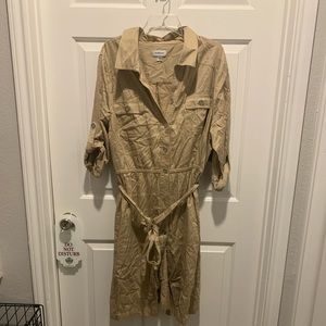 Khaki button down dress